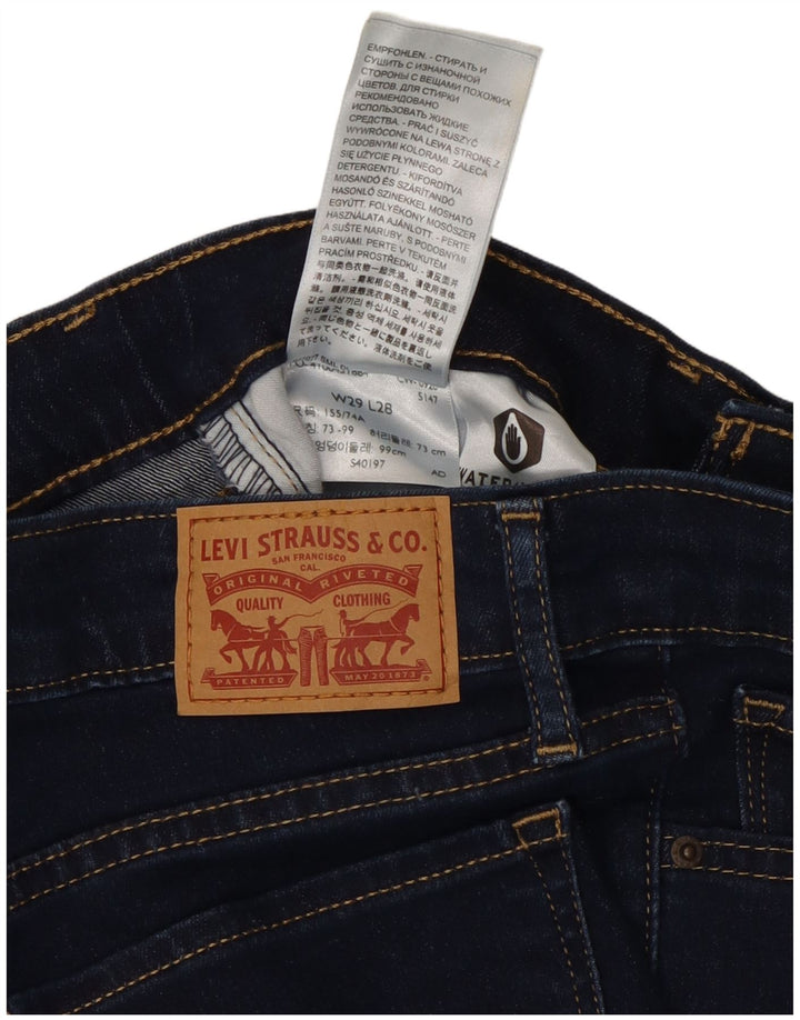 LEVI'S Dame 711 Skinny Jeans W29 L28 Marineblå Bomuld