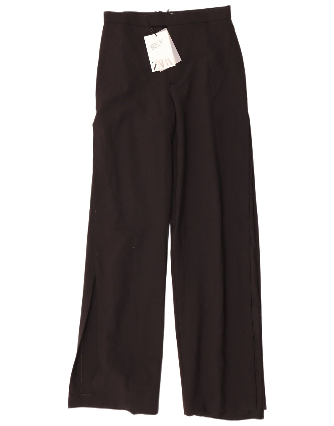 Zara Kvinder Casual Bukser med brede ben Medium W28 L35 Sort Polyester