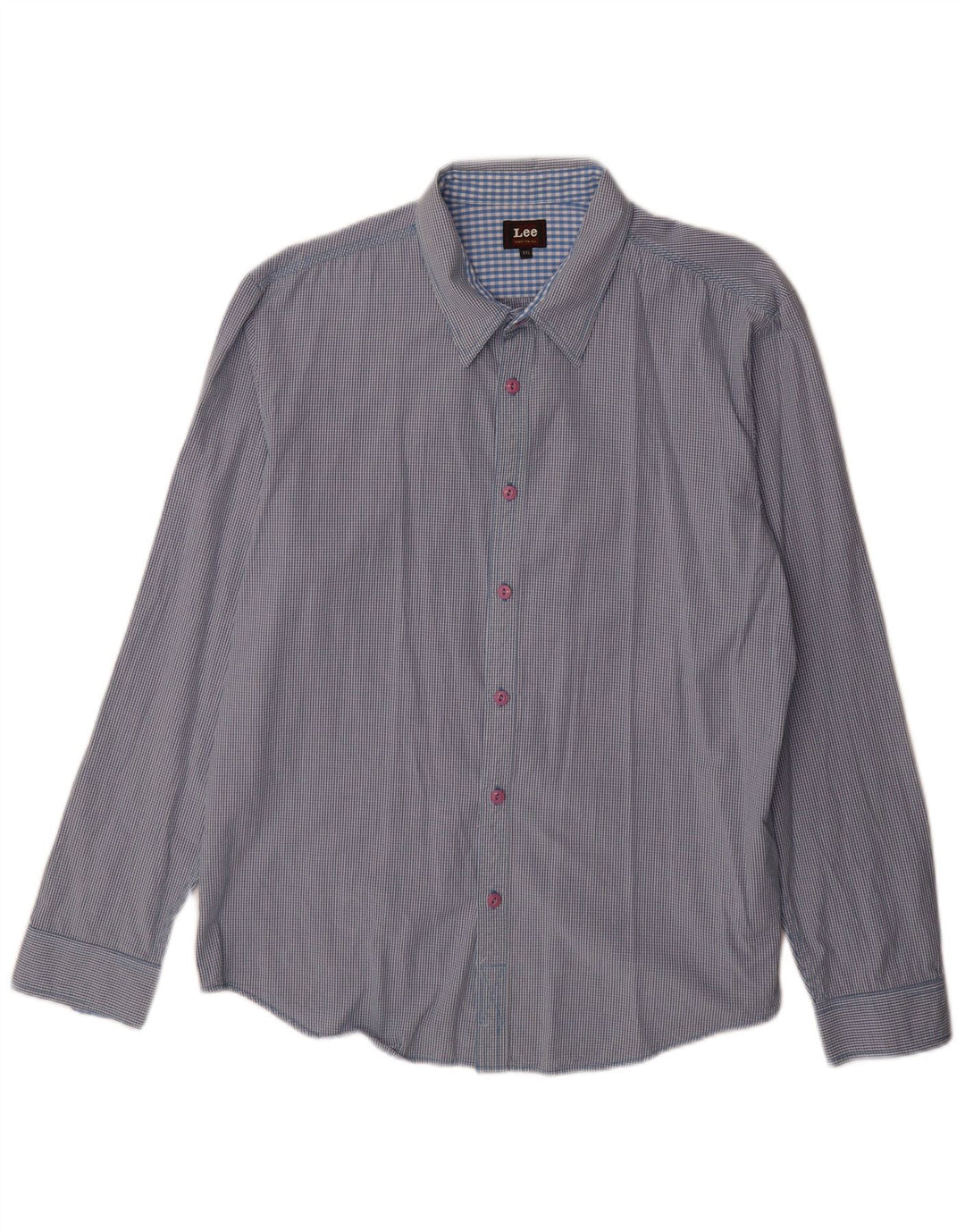 Lee Herreskjorte 2XL Blå Gingham Bomuld