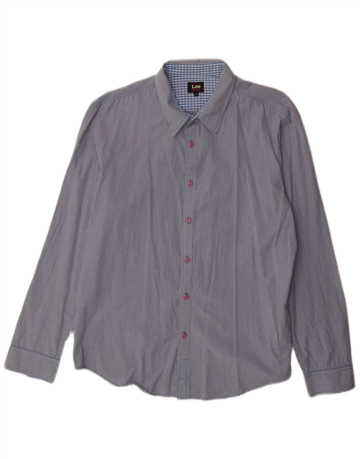 Lee Herreskjorte 2XL Blå Gingham Bomuld