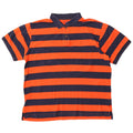 Izod herre poloshirt XL orange stribet bomuld