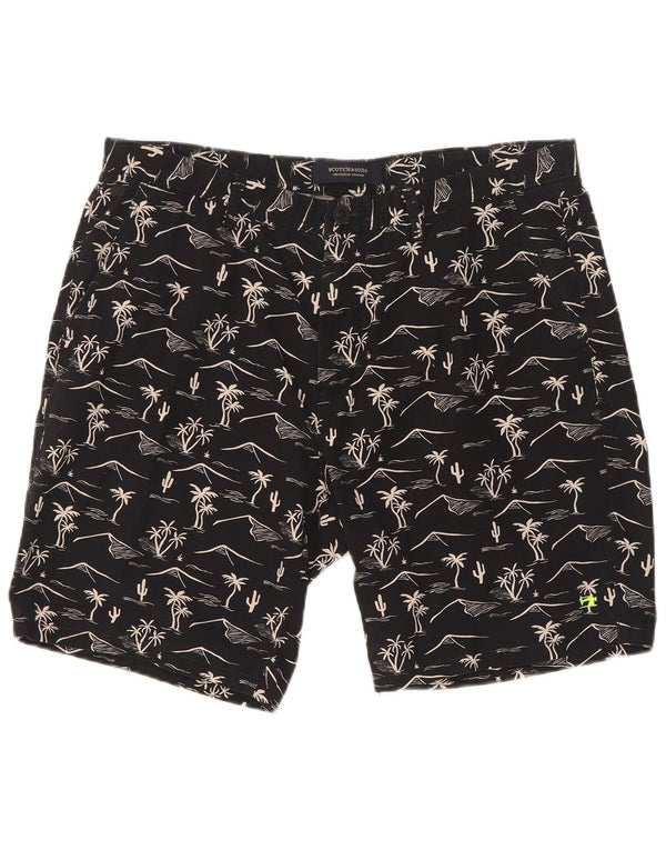 Scotch & Soda Herre Abstrakt mønster Chino Shorts W32 Medium Black Hawaiian