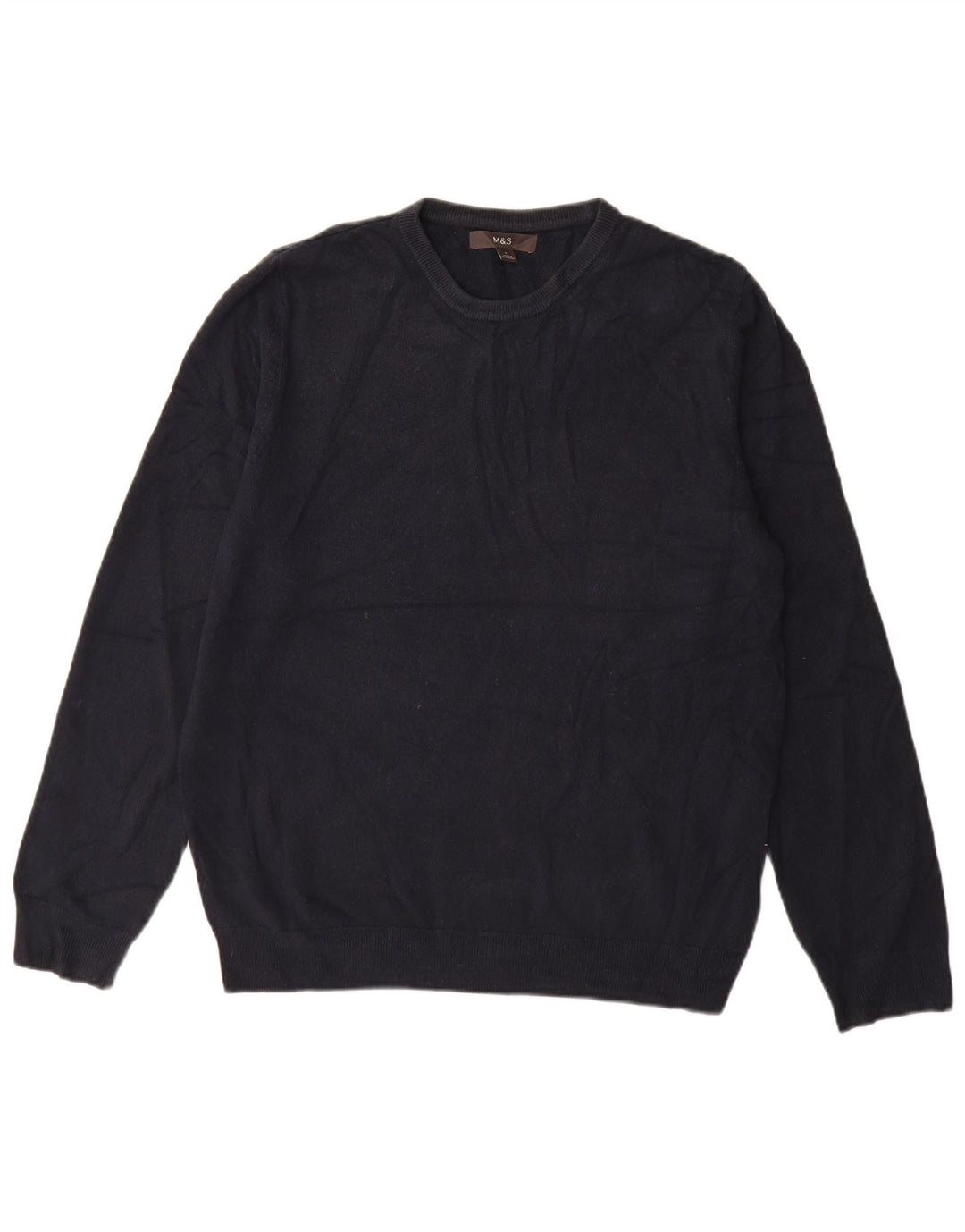 Marks & Spencer Herre sweater med rund hals, stor marineblå akryl