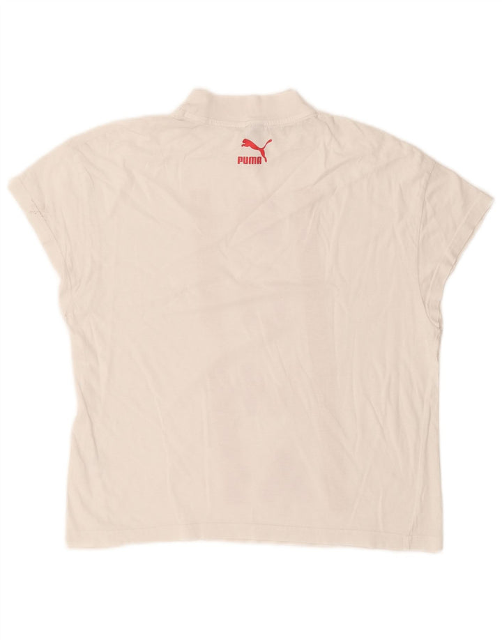 Puma Graphic T-Shirt Top UK 10 Small White
