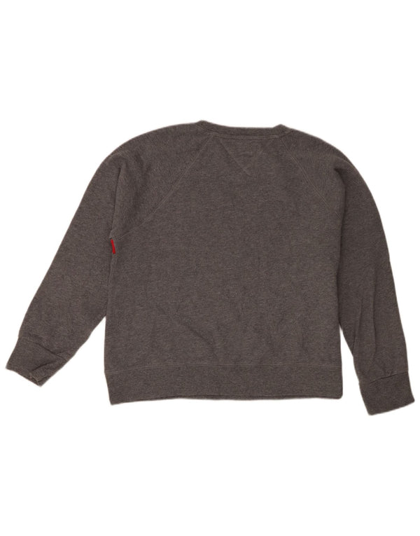 Tommy Hilfiger Dame Sweatshirt Jumper UK 16 Stor Grå Colourblock