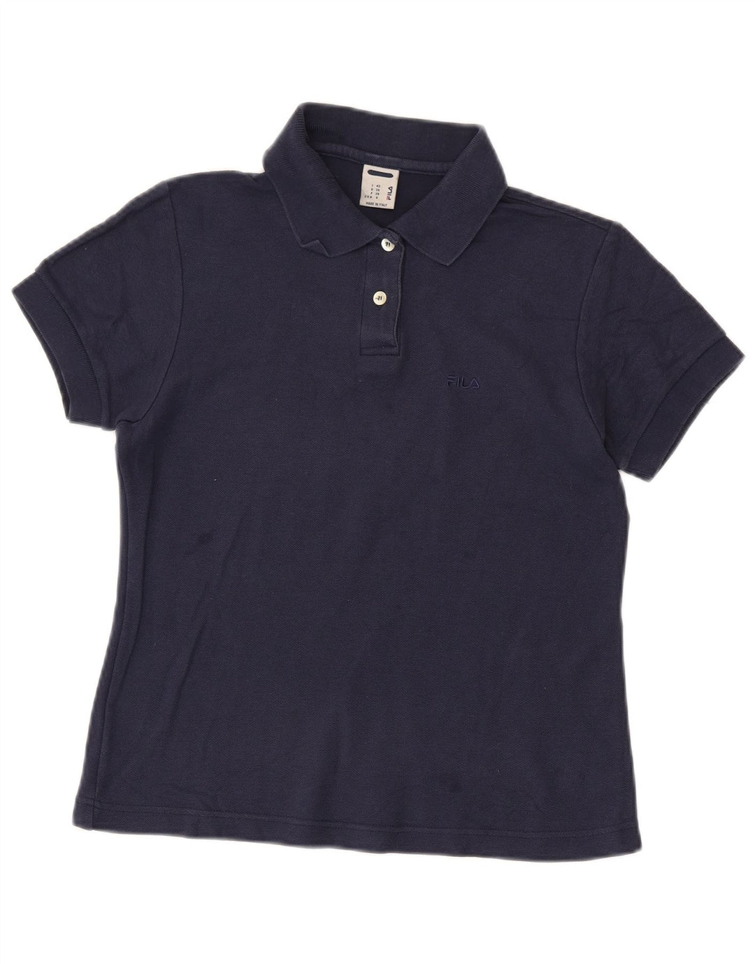FILA Dame poloshirt IT 42 Medium Navyblå Bomuld