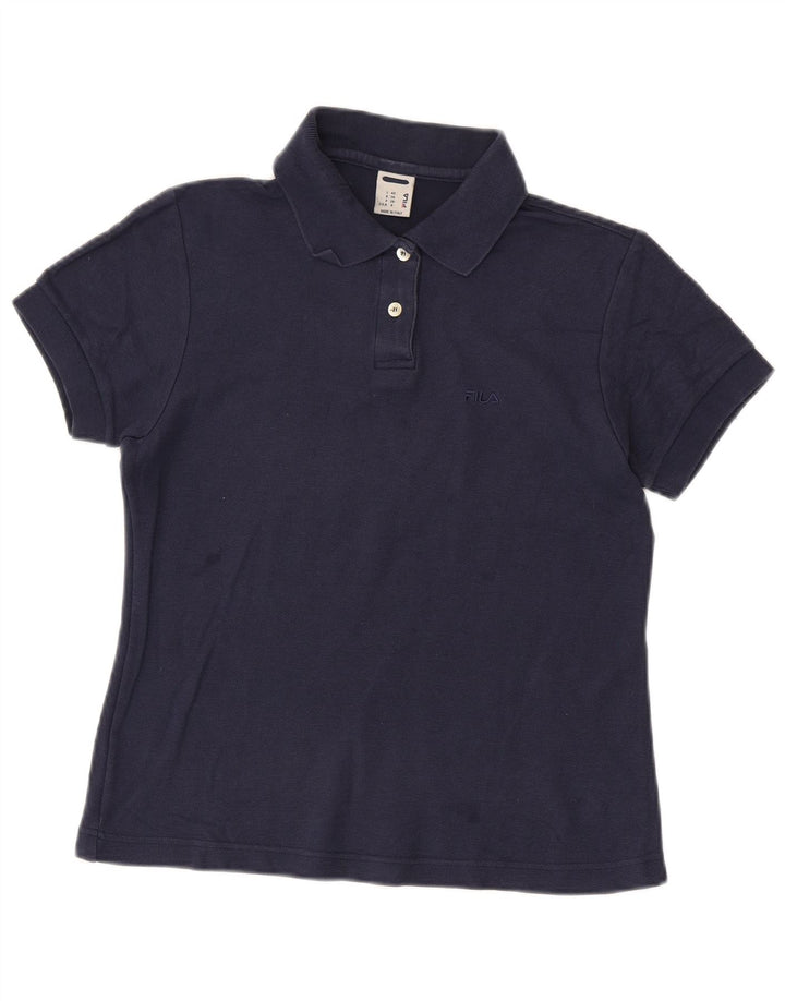 FILA Dame poloshirt IT 42 Medium Navyblå Bomuld