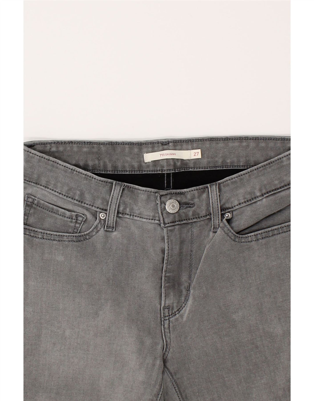 LEVI'S Womens 711 Skinny Jeans W27 L29 Grey Cotton Vintage Levi's and Second-Hand Levi's from Messina Hembry 