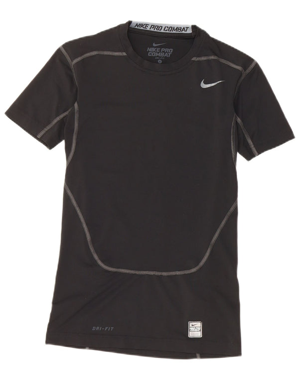 Nike kompression T-shirt top lille sort polyester