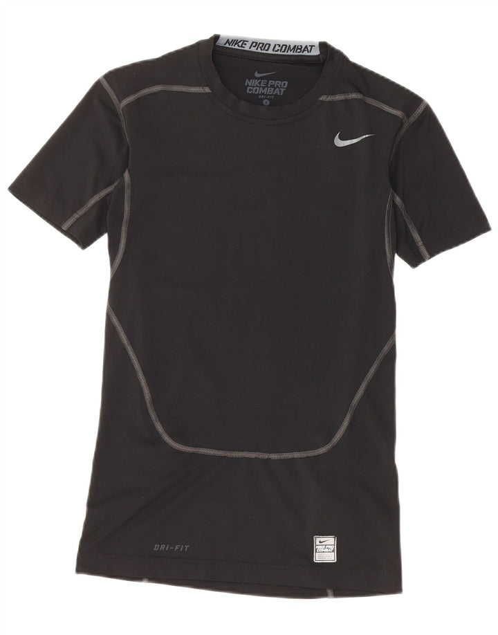 Nike kompression T-shirt top lille sort polyester