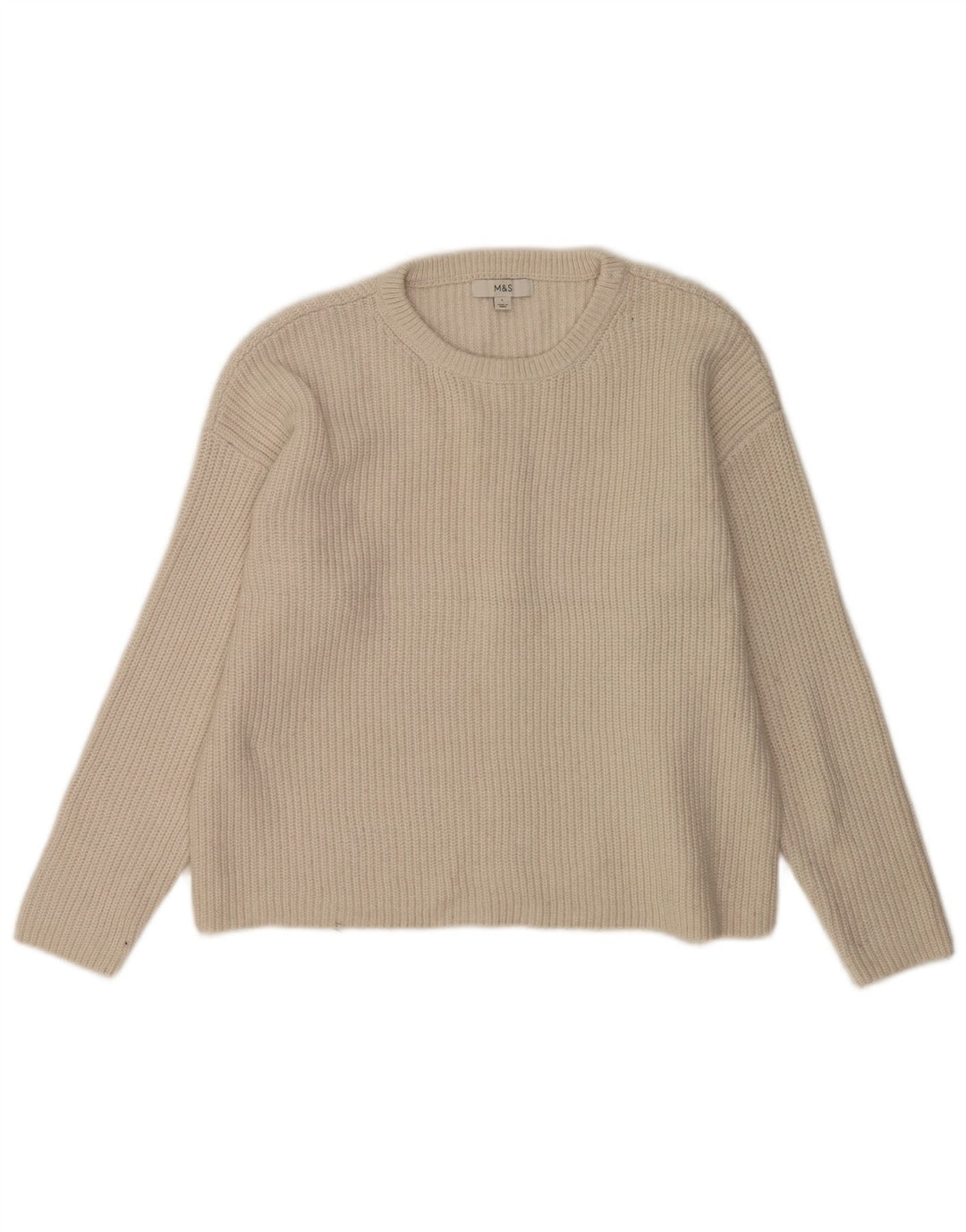 Marks & Spencer Dame sweater med rund hals DK 16 Stor Off White