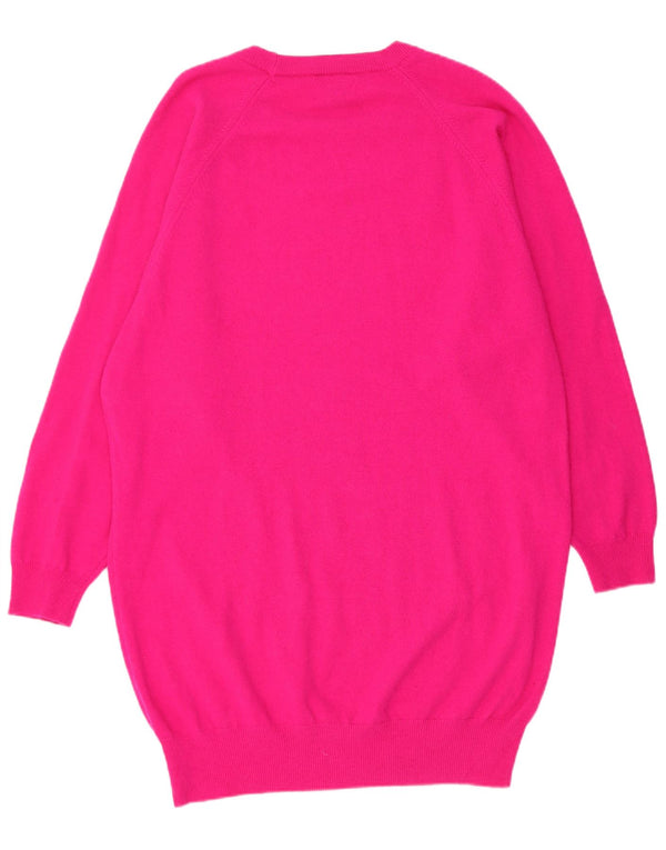 Stefanel Dame Jumper Dress UK 14 Medium Pink Akryl