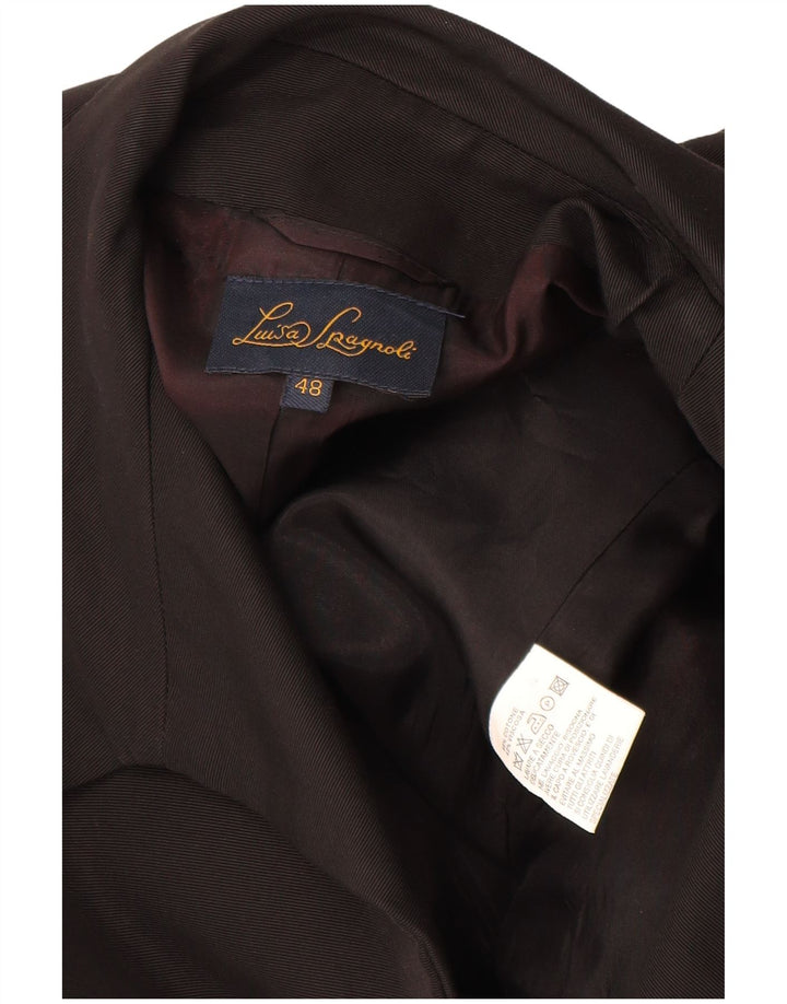 Luisa Spagnoli Dame 4-knaps blazerjakke IT 48 XL Sort Bomuld