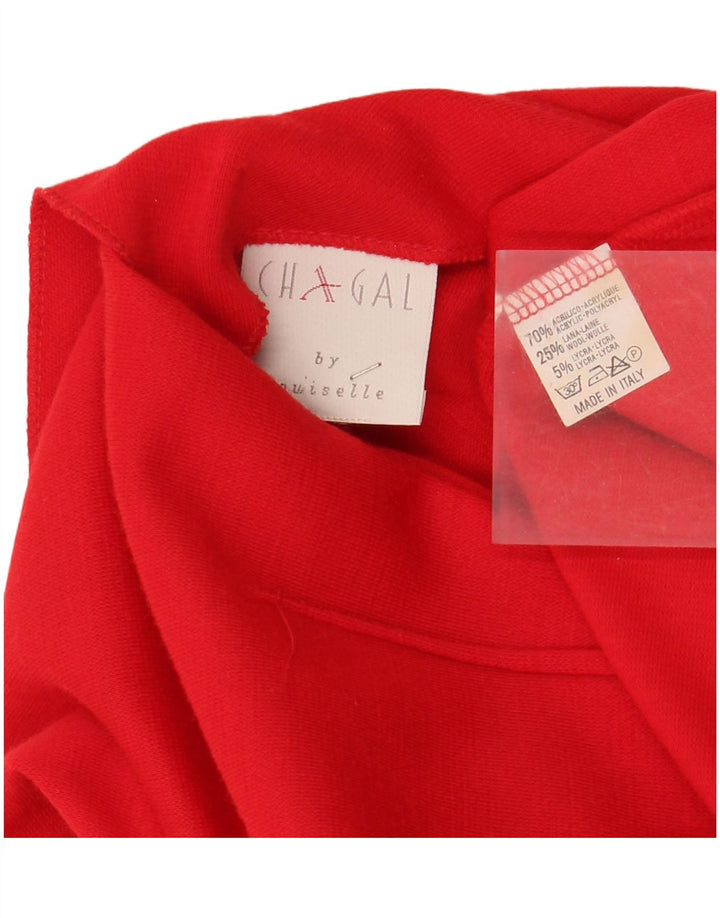 Chagall Dame Langærmet Skift Kjole UK 12 Medium Rød Akryl