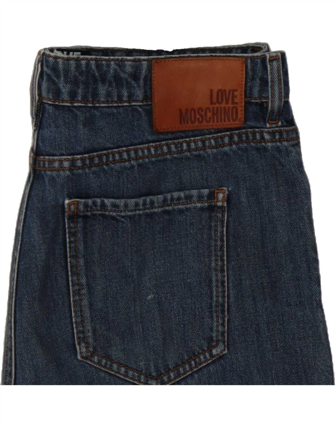 MOSCHINO Womens Crop Straight Jeans W29 L25 Blue Cotton Vintage Moschino and Second-Hand Moschino from Messina Hembry 