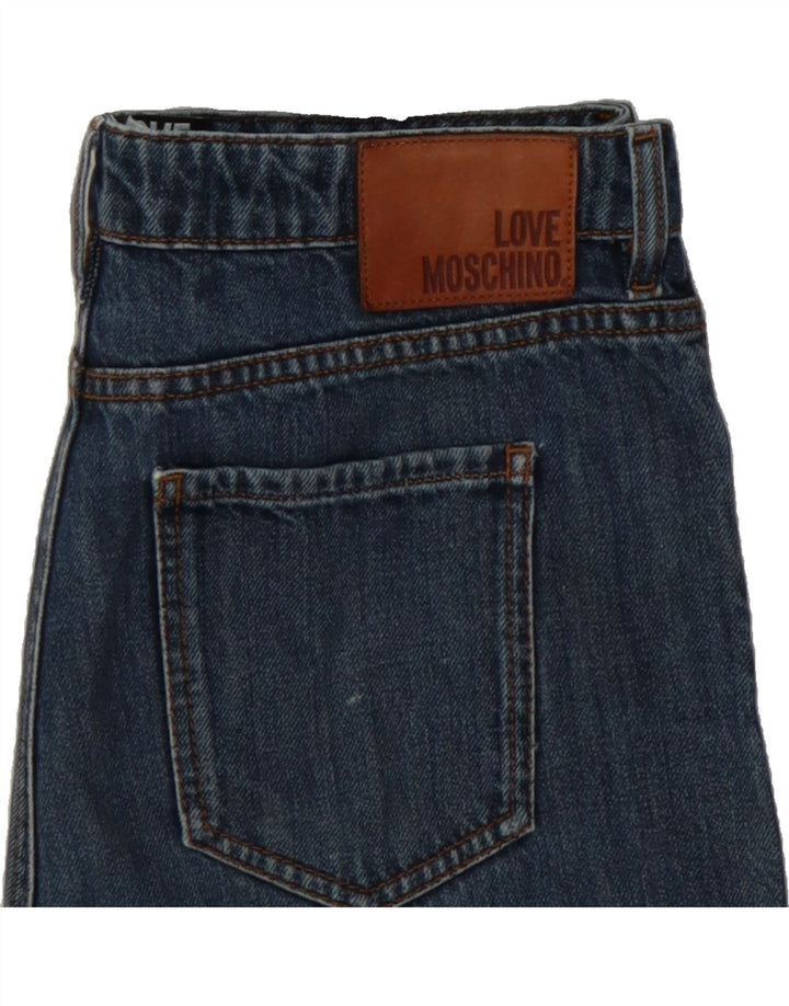MOSCHINO Womens Crop Straight Jeans W29 L25 Blue Cotton Vintage Moschino and Second-Hand Moschino from Messina Hembry 