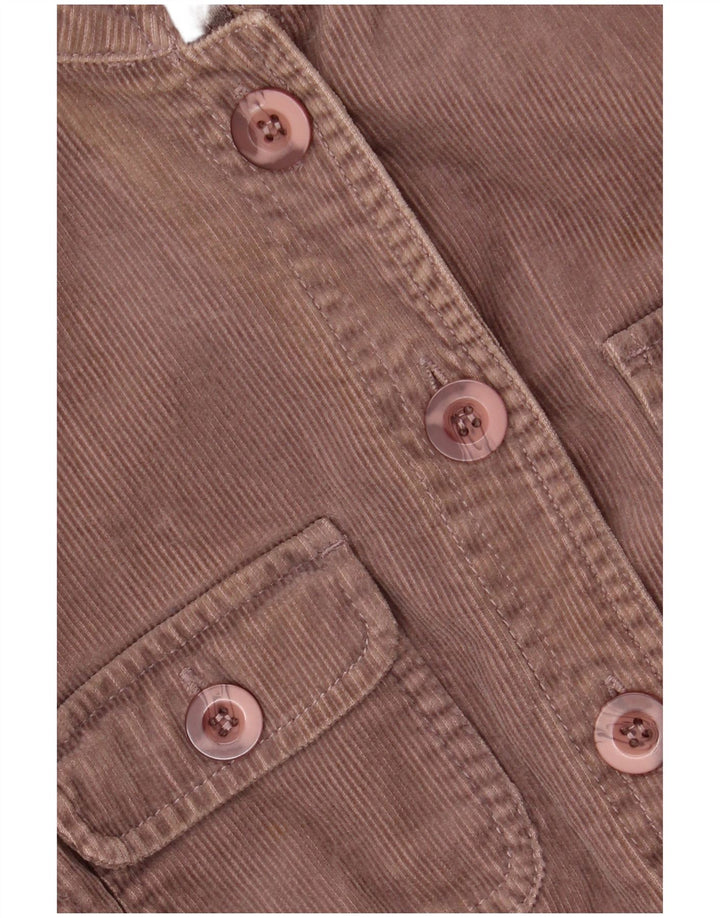 Monsoon Womens Crop Corduroy Jacket UK 12 Medium Brown Bomuld