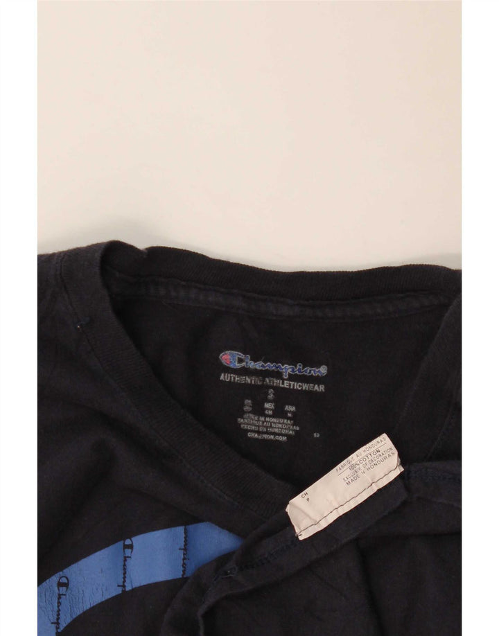 Champion Herre grafisk T-shirt top lille sort bomuld