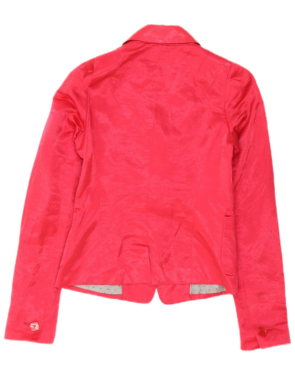 Liu Jo Dame 2 Button Blazer Jacket IT 42 Medium Pink Linen