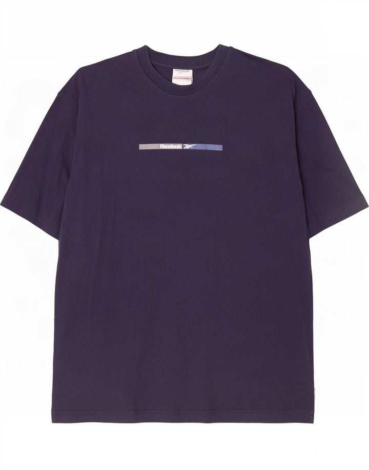 Reebok Herre grafisk T-shirt Top Stor marineblå bomuld
