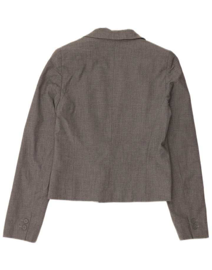 OASIS Womens Crop 1-knaps blazerjakke UK 8 Small Grå Polyester