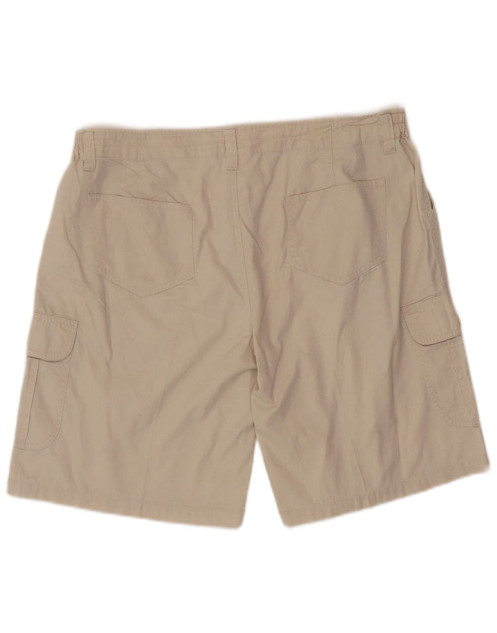 VINTAGE Herre Cargo Shorts XL W38 Beige Bomuld