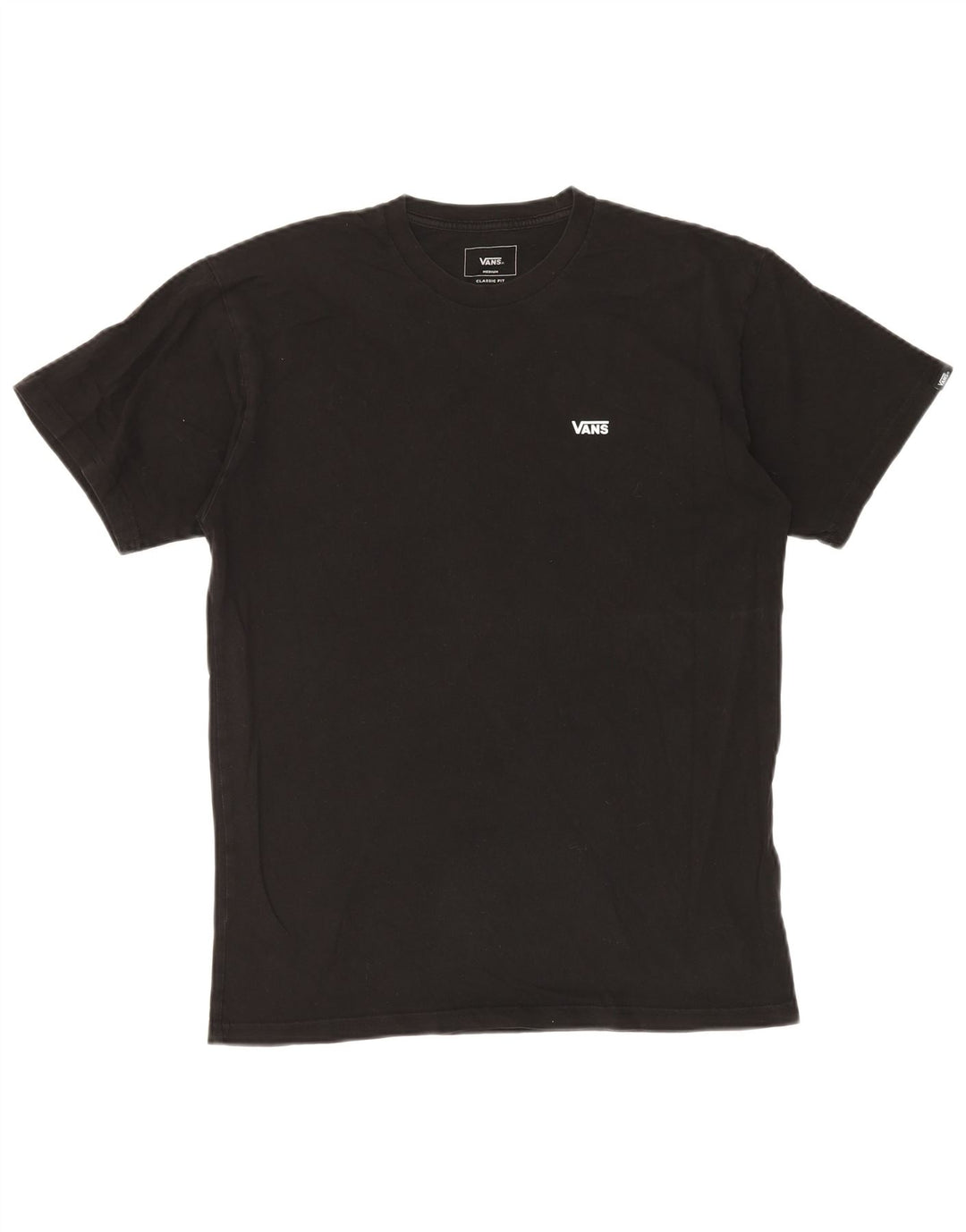 VANS Herre Classic Fit T-Shirt Top Medium Sort Bomuld