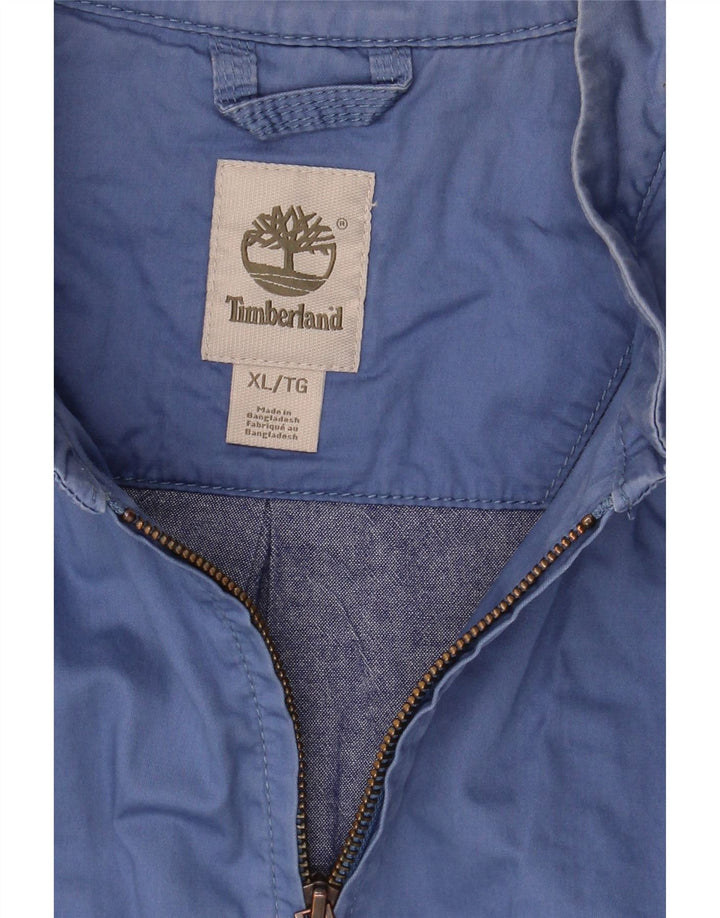 TIMBERLAND Womens Crop Bomber Jacket UK 18 XL Blue Vintage Timberland and Second-Hand Timberland from Messina Hembry 