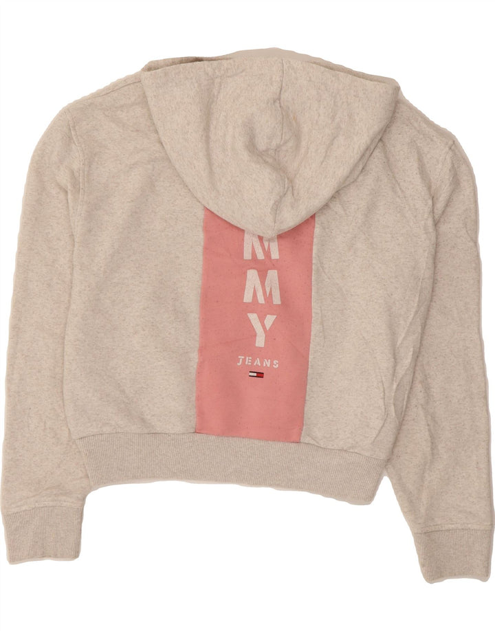 TOMMY HILFIGER Girls Oversized Hoodie Jumper 11-12 Years Medium Grey Vintage Tommy Hilfiger and Second-Hand Tommy Hilfiger from Messina Hembry 