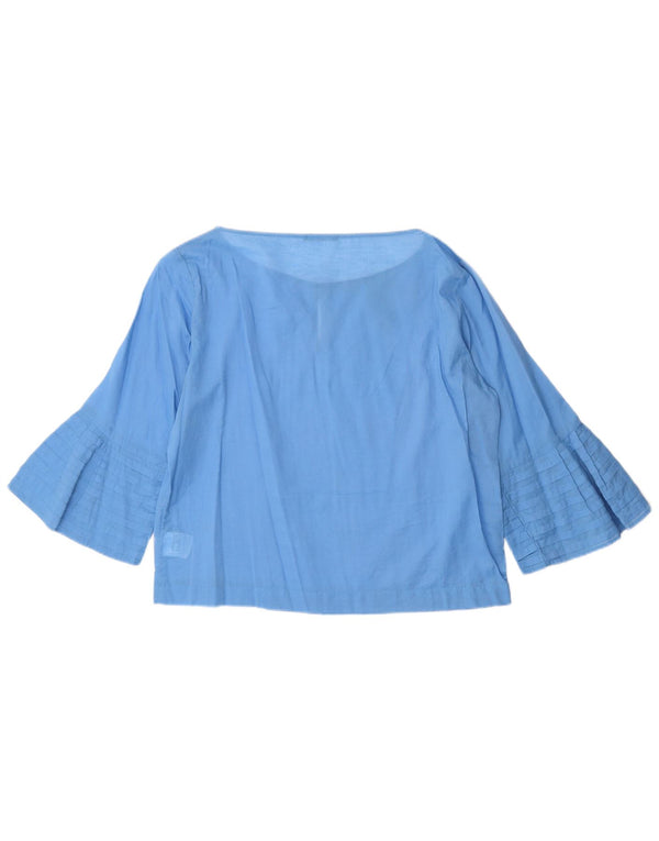Sisley Dame 3/4 ærmet Oversized bluse Top UK 10 Lille blå bomuld