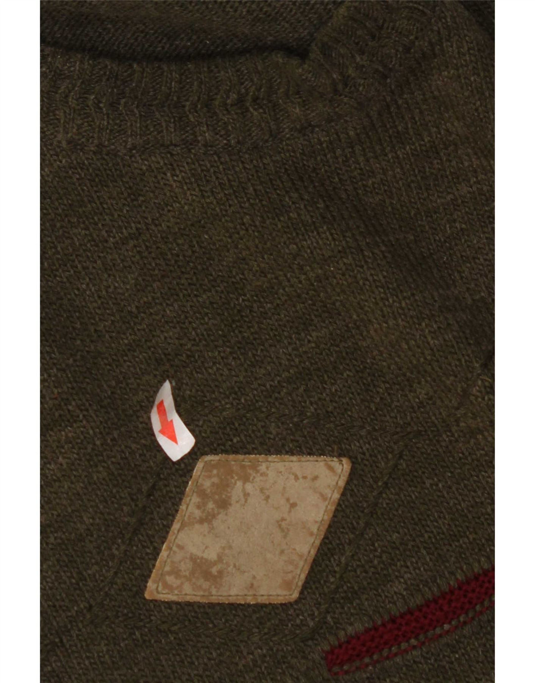 Vintage Herre rund hals sweater Medium Khaki Argyle/Diamond