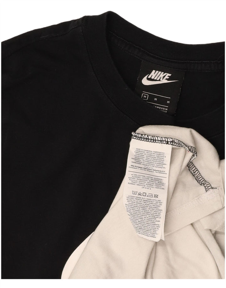 NIKE grafisk t-shirt top til kvinder DK 12 Medium White Colourblock Bomuld