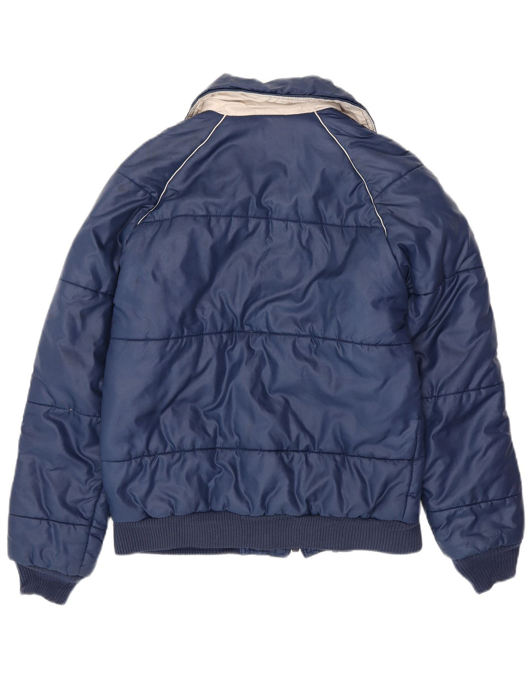 VINTAGE Herre Windbreaker Jacket UK 38 Medium Navy Blue Polyester