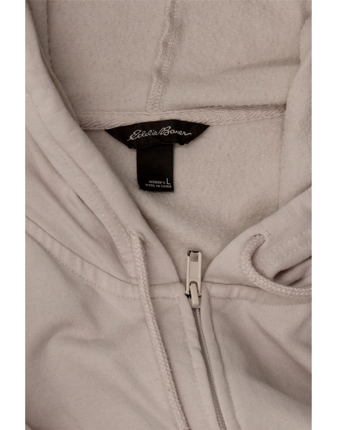 EDDIE BAUER Womens Zip Hoodie Sweater UK 16 Large Off White Vintage Eddie Bauer and Second-Hand Eddie Bauer from Messina Hembry 