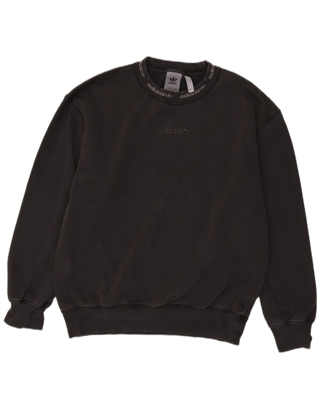 ADIDAS Herre Grafisk Loose Fit Sweatshirt Jumper Medium Grå Bomuld