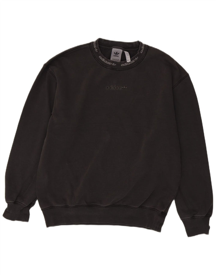ADIDAS Herre Grafisk Loose Fit Sweatshirt Jumper Medium Grå Bomuld