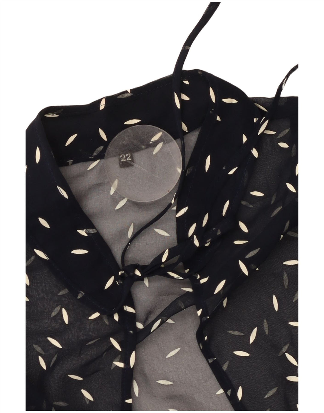 VINTAGE kvinders abstrakt mønster skjortebluse UK 22 3XL Navy Blue