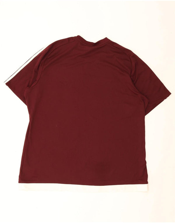 Adidas Herre Climalite T-Shirt Top 2XL Burgundy Polyester