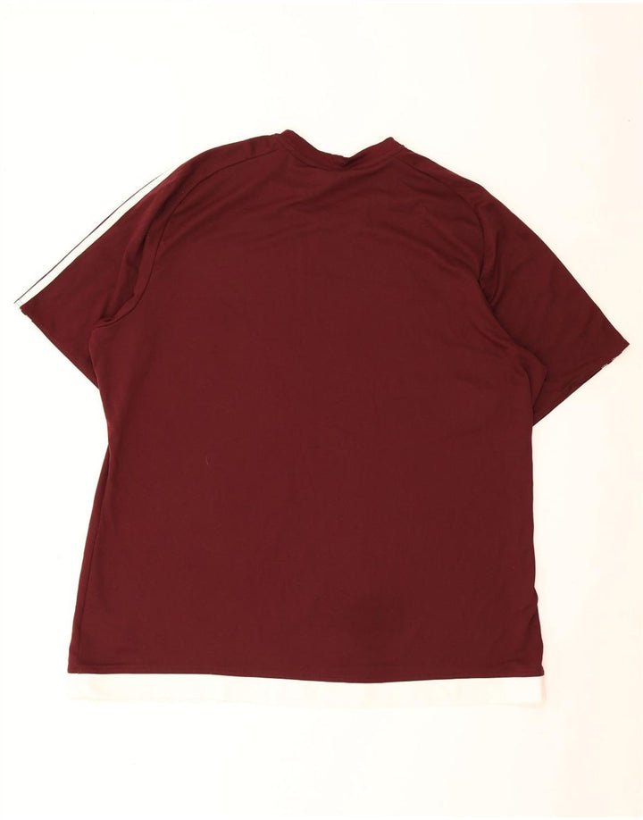 Adidas Herre Climalite T-Shirt Top 2XL Burgundy Polyester
