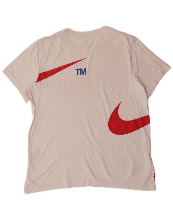 NIKE Grafisk T-shirt top til mænd XL Hvid bomuld