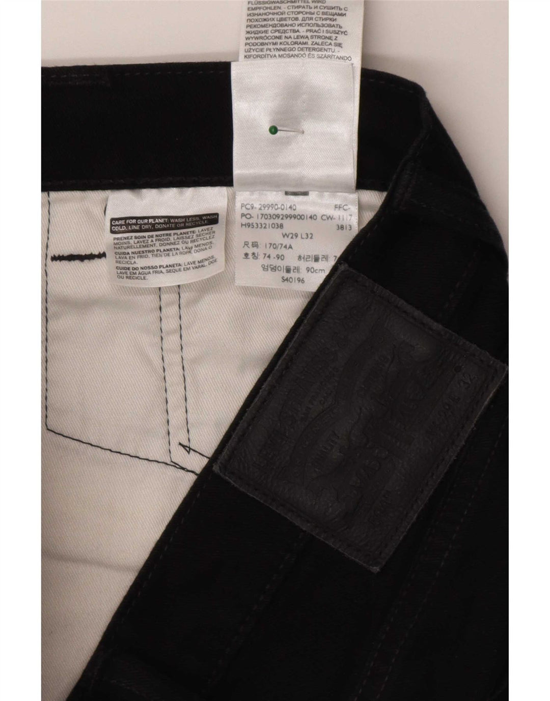 Levi's Dame 504 Straight Jeans W29 L32 Sort Bomuld