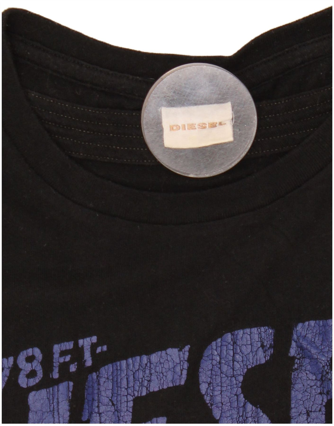 Diesel Herre Grafisk T-Shirt Top XL Sort Bomuld