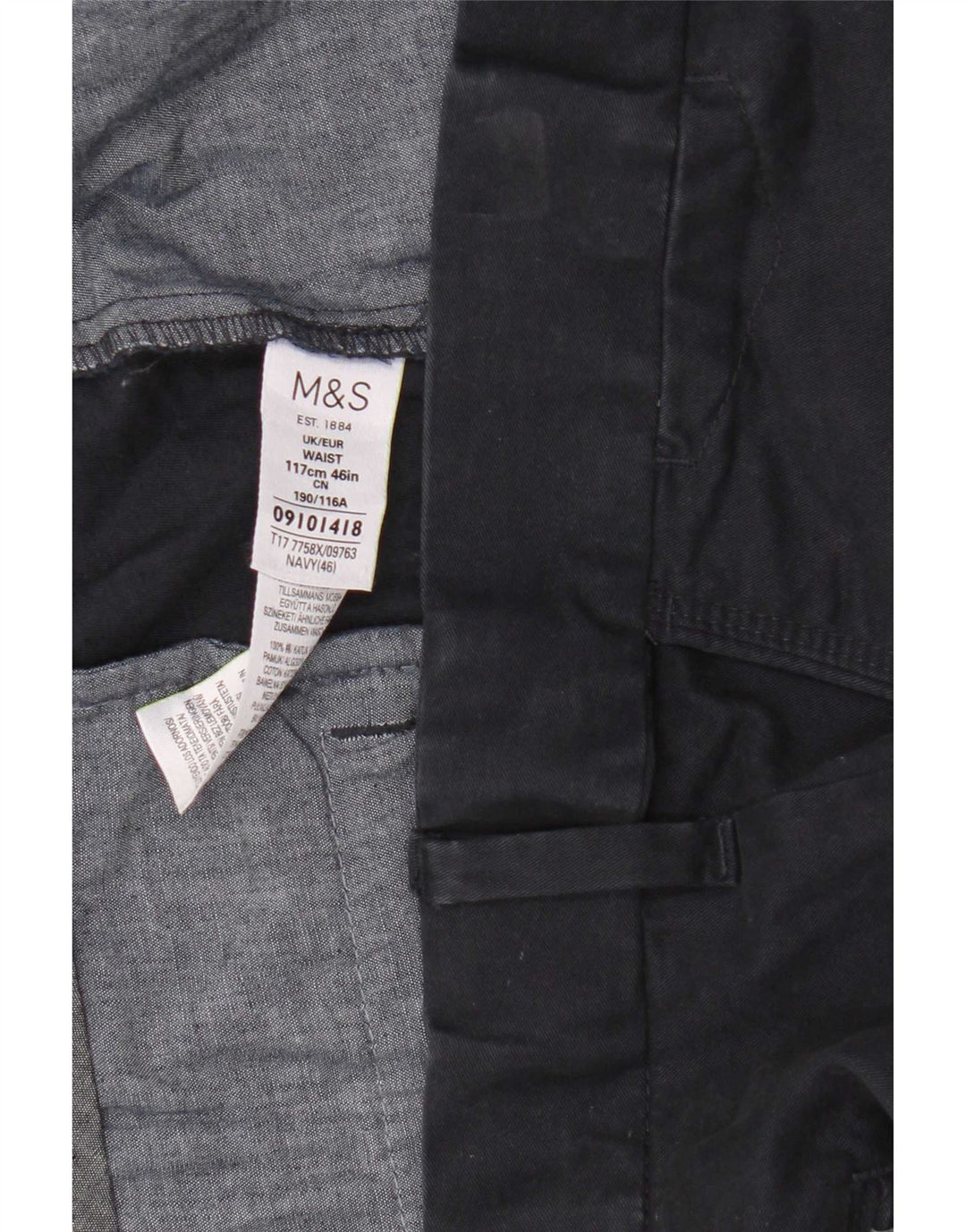 Marks & Spencer Herre Chino Shorts W46 3XL Marineblå Bomuld