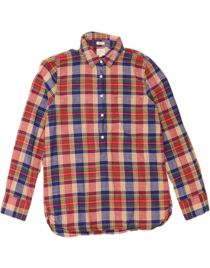 J. CREW Womens Boy Fit Pullover Shirt UK 10 Small Multicoloured Check Vintage J. Crew and Second-Hand J. Crew from Messina Hembry 