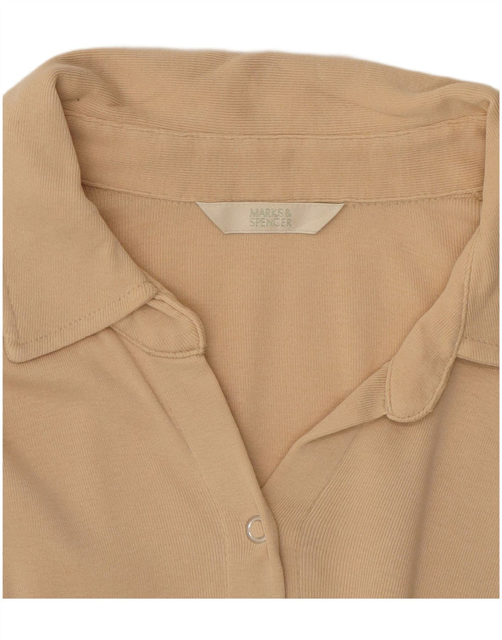 Marks & Spencer skjortebluse til kvinder UK 14 Medium Beige