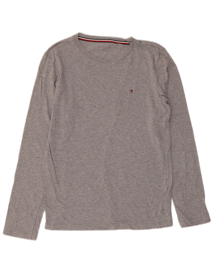 Tommy Hilfiger Boys Top Langærmet 12-13 År Grå Bomuld