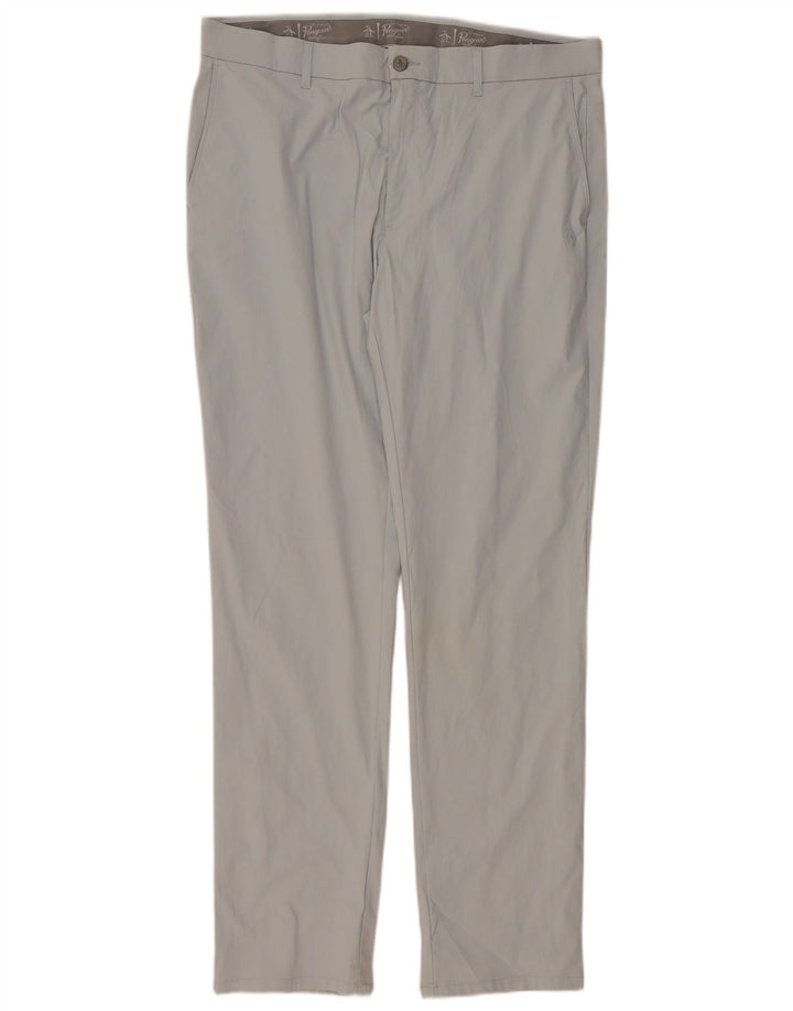 Penguin Herre Slim Chino Bukser W36 L34 Grå Nylon