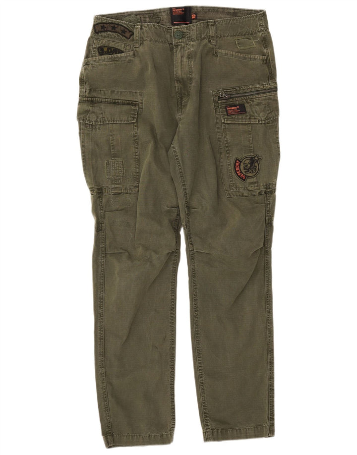 SUPERDRY Slim Cargo Bukser til mænd W33 L30 Khaki Bomuld