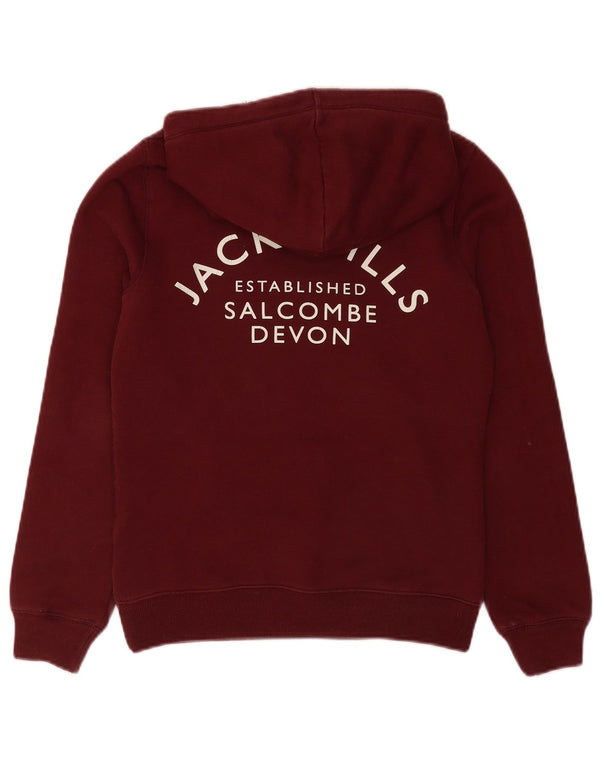 Jack Wills Grafisk hættetrøje til kvinder UK 8 Lille Bourgogne bomuld