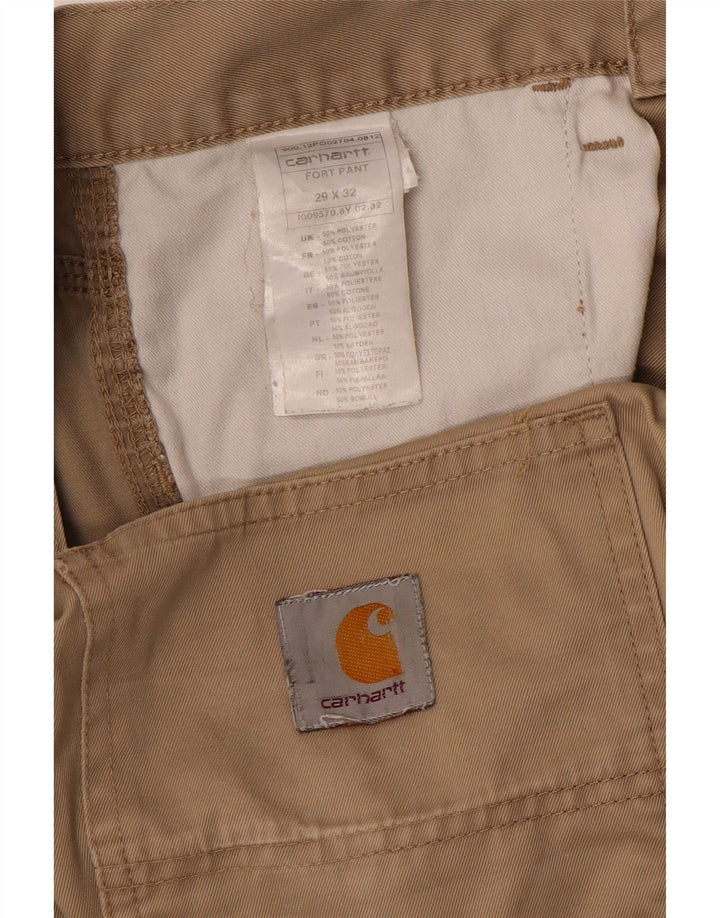 CARHARTT Straight Cargo bukser til mænd W29 L32 Khaki Polyester